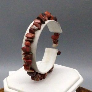 Tumbled Red Jasper Stretch Bracelets Bundle, Vintage Lot of 2